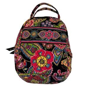 Vera Bradley Symphony in Hues Lunch Tote Bag Black Pink Floral Retired 2009